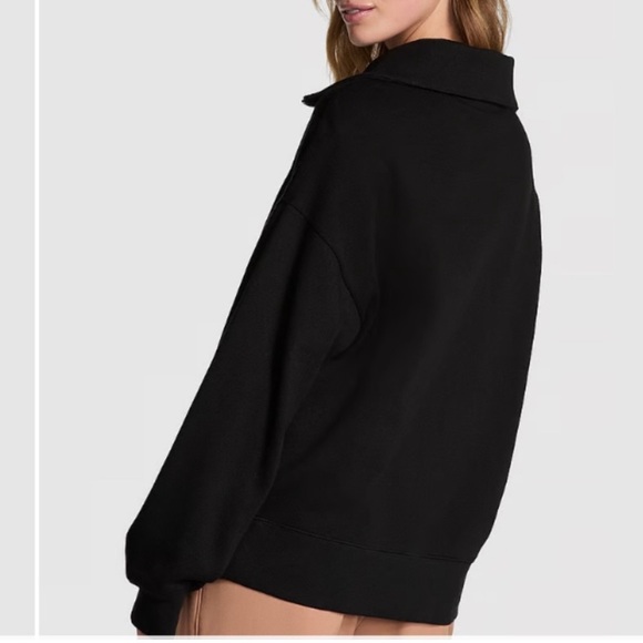 🆕 NWT PINK Victoria's Secret Black Ivy Fleece Half-Zip Sweatshirt - Picture 6 of 6